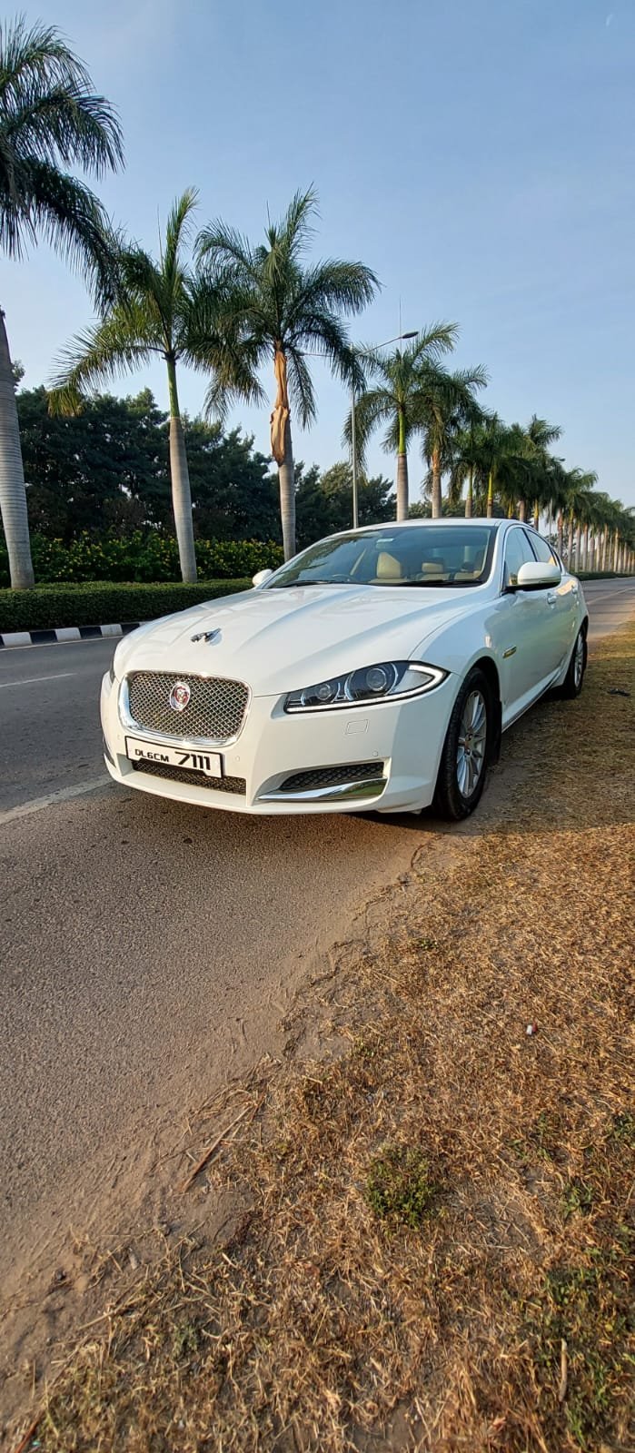 White Jaguar wedding car